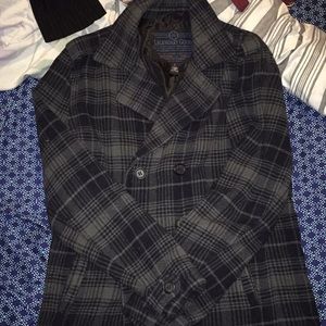 Black and grey winter coat